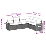 6-Delige Loungeset Met Kussens Poly Rattan Grijs