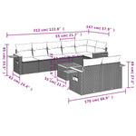 9-Delige Loungeset Met Kussens Poly Rattan Zwart