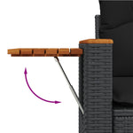 9-Delige Loungeset Met Kussens Poly Rattan Zwart