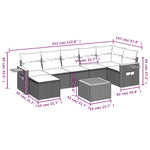 8-Delige Loungeset Met Kussens Poly Rattan Grijs