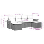 6-Delige Loungeset Met Kussens Poly Rattan Grijs