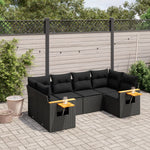 6-Delige Loungeset Met Kussens Poly Rattan Zwart