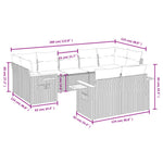 9-Delige Loungeset Met Kussens Poly Rattan Beige