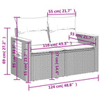 10-Delige Loungeset Met Kussens Poly Rattan Zwart