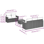 6-Delige Loungeset Met Kussens Poly Rattan Zwart