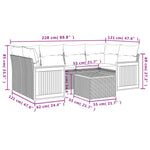 7-Delige Loungeset Met Kussens Poly Rattan Grijs