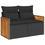 8-Delige Loungeset Met Kussens Poly Rattan Zwart