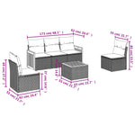 6-Delige Loungeset Met Kussens Poly Rattan Grijs