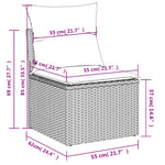 7-Delige Loungeset Met Kussens Poly Rattan Beige