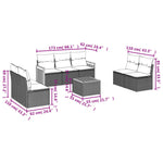8-Delige Loungeset Met Kussens Poly Rattan Grijs