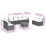 9-Delige Loungeset Met Kussens Poly Rattan Zwart