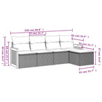 5-Delige Loungeset Met Kussens Poly Rattan Beige