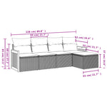 5-Delige Loungeset Met Kussens Poly Rattan Grijs