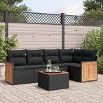 6-Delige Loungeset Met Kussens Poly Rattan Zwart