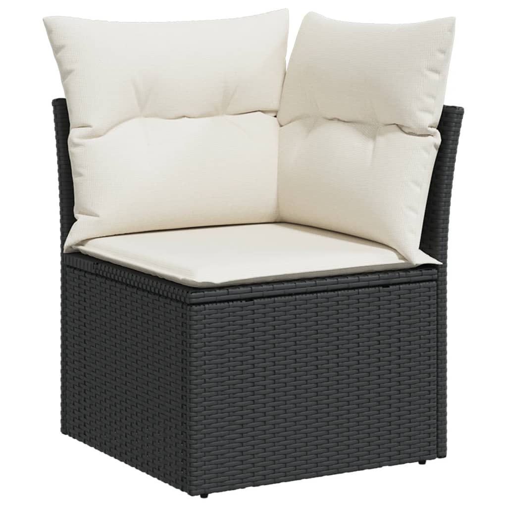 6-Delige Loungeset Met Kussens Poly Rattan Zwart