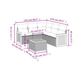 6-Delige Loungeset Met Kussens Poly Rattan Zwart