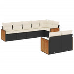 8-Delige Loungeset Met Kussens Poly Rattan Zwart