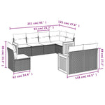 8-Delige Loungeset Met Kussens Poly Rattan Grijs