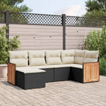 6-Delige Loungeset Met Kussens Poly Rattan Zwart