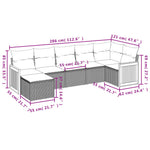7-Delige Loungeset Met Kussens Poly Rattan Beige