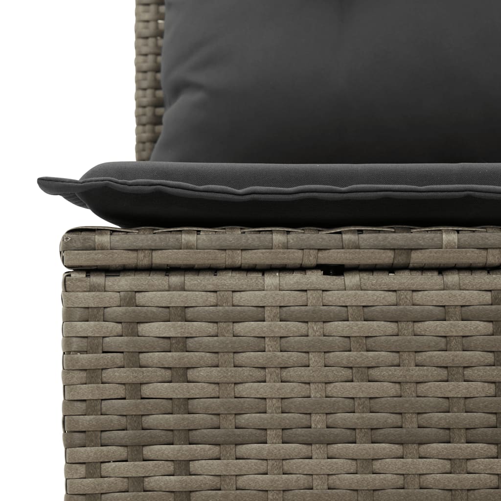 6-Delige Loungeset Met Kussens Poly Rattan Grijs