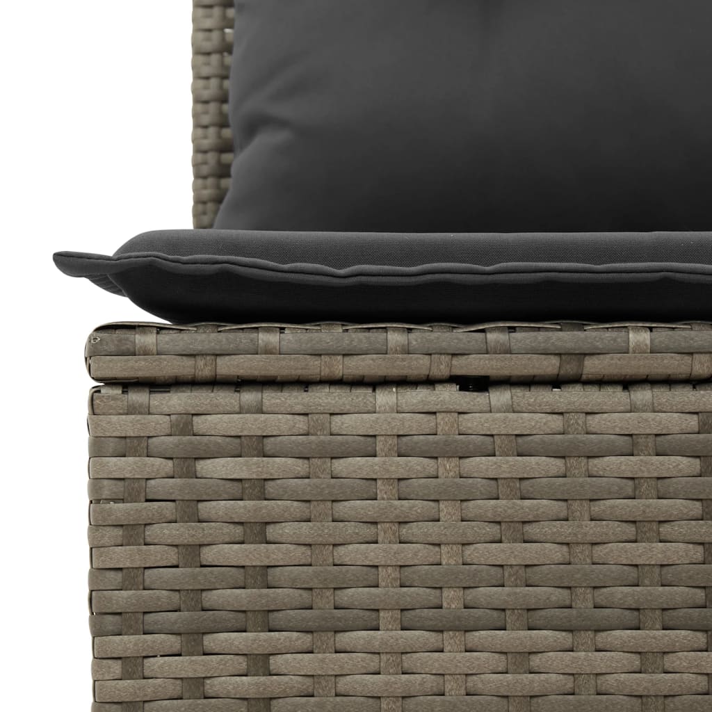 7-Delige Loungeset Met Kussens Poly Rattan Grijs