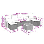 8-Delige Loungeset Met Kussens Poly Rattan Grijs