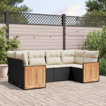 6-Delige Loungeset Met Kussens Poly Rattan Zwart