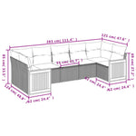 7-Delige Loungeset Met Kussens Poly Rattan Beige