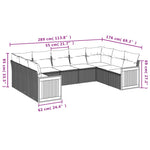 9-Delige Loungeset Met Kussens Poly Rattan Beige