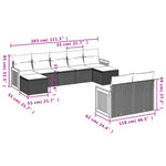 9-Delige Loungeset Met Kussens Poly Rattan Zwart
