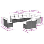 12-Delige Loungeset Met Kussens Poly Rattan Zwart