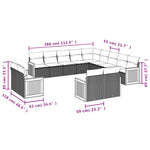13-Delige Loungeset Met Kussens Poly Rattan Zwart
