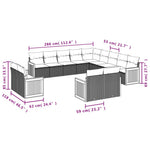 13-Delige Loungeset Met Kussens Poly Rattan Beige