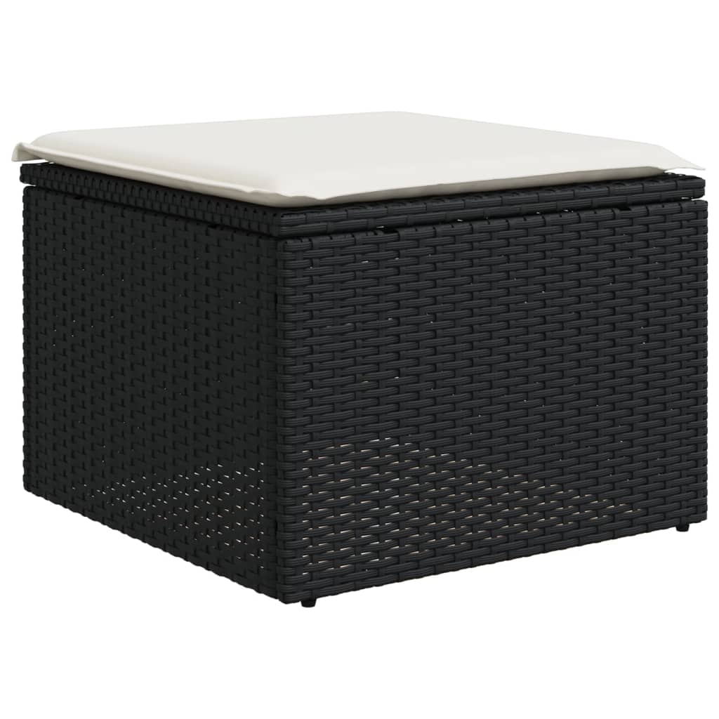 12-Delige Loungeset Met Kussens Poly Rattan Zwart