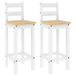 Barstoelen 2 St Massief Grenenhout Wit
