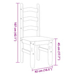 Eetkamerstoelen 2 St Corona 42X47X107 Cm Grenenhout Grijs