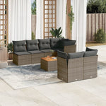 8-Delige Loungeset Met Kussens Poly Rattan Grijs