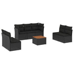 8-Delige Loungeset Met Kussens Poly Rattan Zwart