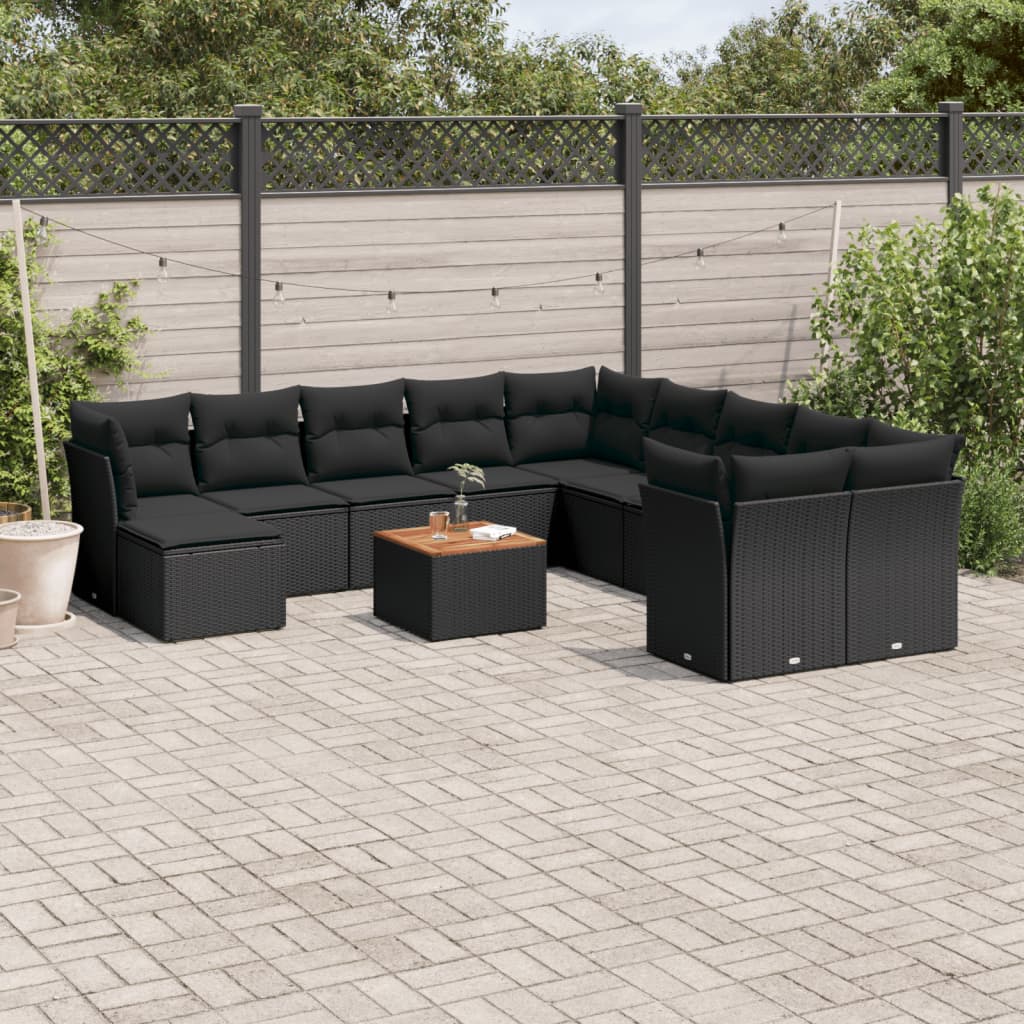 2-Delige Loungeset Met Kussens Poly Rattan