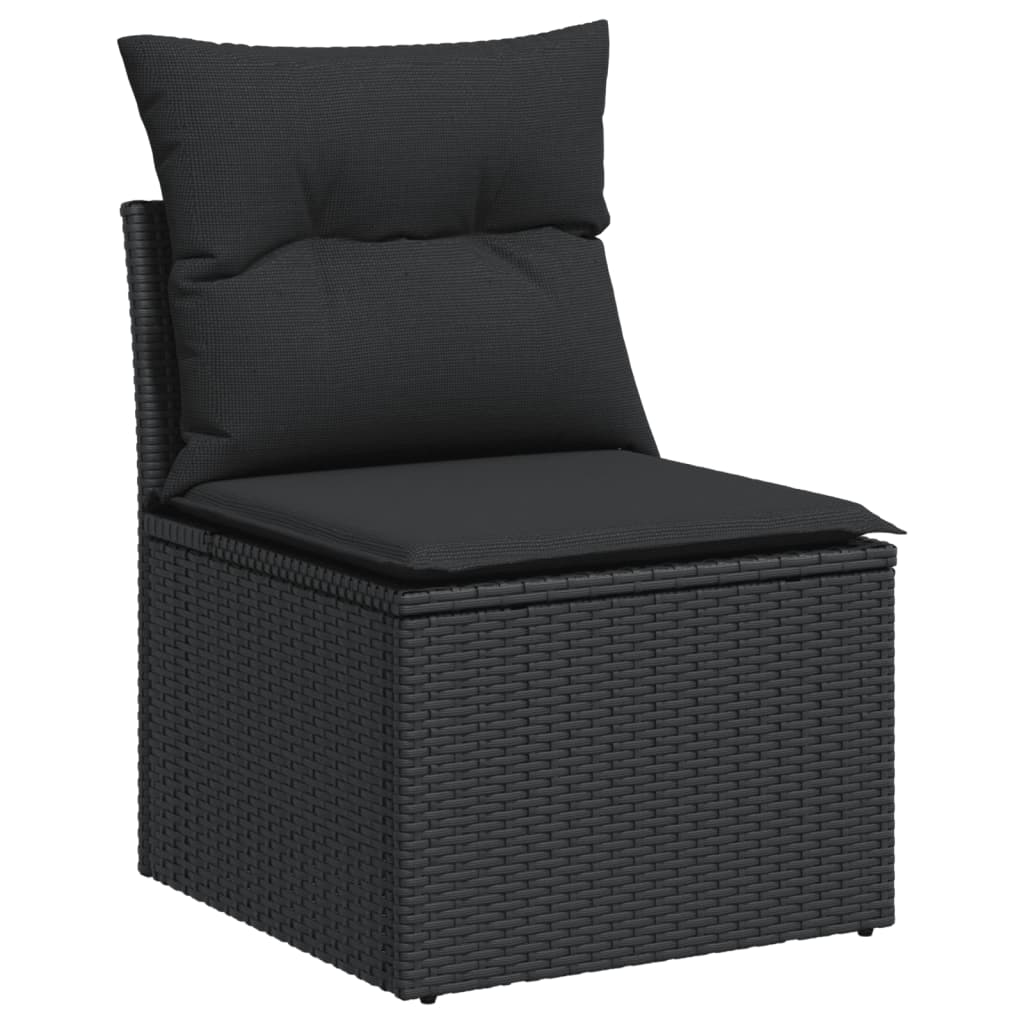 4-Delige Loungeset Met Kussens Poly Rattan Zwart