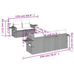 6-Delige Loungeset Met Kussens Poly Rattan Zwart