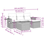 5-Delige Loungeset Met Kussens Poly Rattan Zwart