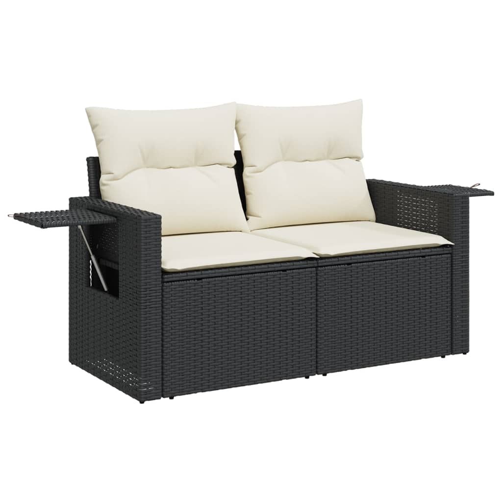 6-Delige Loungeset Met Kussens Poly Rattan Zwart