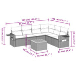 7-Delige Loungeset Met Kussens Poly Rattan Zwart