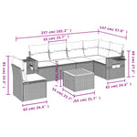 7-Delige Loungeset Met Kussens Poly Rattan Zwart