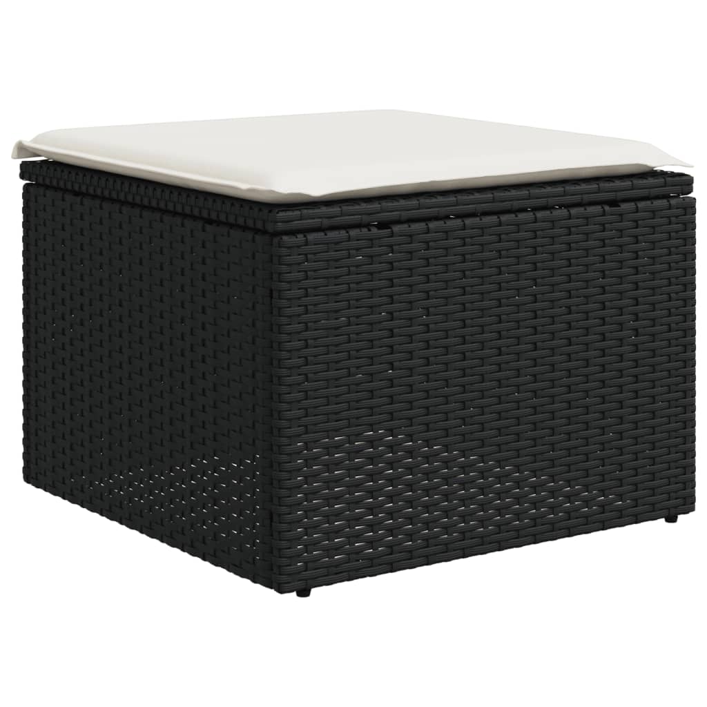 8-Delige Loungeset Met Kussens Poly Rattan Zwart