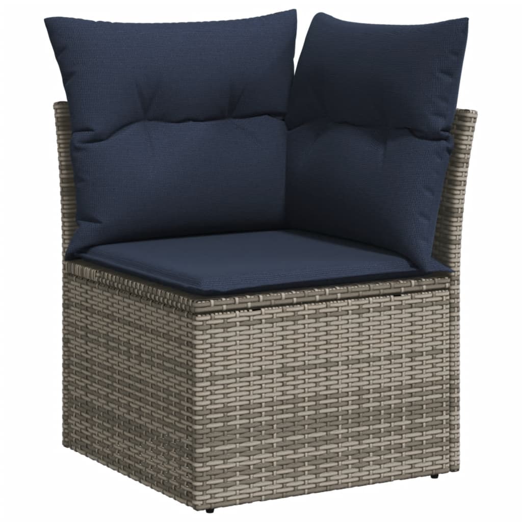 10-Delige Loungeset Met Kussens Poly Rattan Zwart