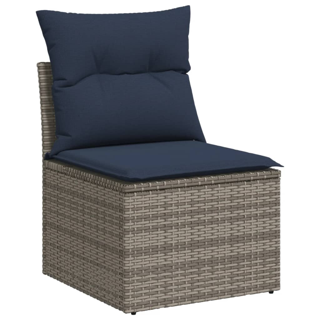 10-Delige Loungeset Met Kussens Poly Rattan Zwart