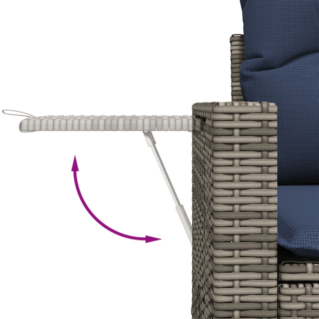 10-Delige Loungeset Met Kussens Poly Rattan Zwart